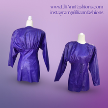 Load image into Gallery viewer, 80’s Glam Purple Leather Jacket Studio 54 Ultra Soft Lamb Leather Fitted and Ruched