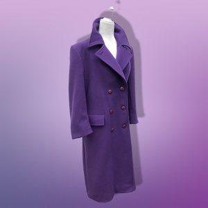 Vintage Purple Pendleton 100% Pure Virgin Wool Double Breasted Straight Fit Career Coat