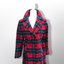 Load image into Gallery viewer, Pendleton Plaid Pure Virgin Wool Red and Black Fit and Flare Belted