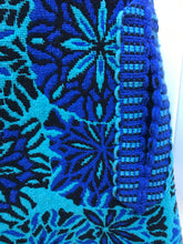 Load image into Gallery viewer, 60’s 70’s Tapestry Turquoise Blue Cape Poncho Bag Purse Set Carpet Needlepoint