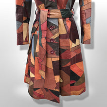 Load image into Gallery viewer, 70’s Iconic Rare Patchwork Leather Coat Trench Spy Studio 54 Original Michael Kors Melania Coat