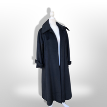 Load image into Gallery viewer, 60’s Vintage Black Vintage Wool Minimalist Coat