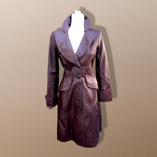 Load image into Gallery viewer, 70’s Vintage Brown Leather Fitted Trench 36” Bust Bagatelle Spy Classic 70’s