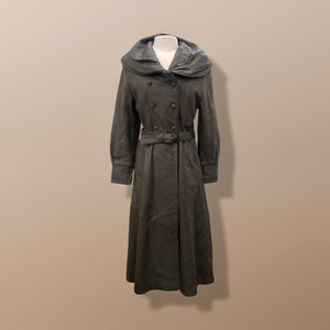 Italian Leather Brown Full Length Leather Coat Fit Flare