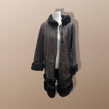 Load image into Gallery viewer, 70’s Vintage Brown Leather and Shearling Tiered Boho Chic Penny Lane Coat Hippy Chic