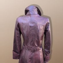 Load image into Gallery viewer, 70’s Vintage Brown Leather Fitted Trench 36” Bust Bagatelle Spy Classic 70’s
