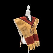 Load image into Gallery viewer, 70’s Suede Poncho Cape Equestrian Serape with Carved Horse Scene Mint Condition Fringe Border One Size Fits All Cowboy Cowgirl Unisex Southwestern Mexican Native Boho One of A Kind