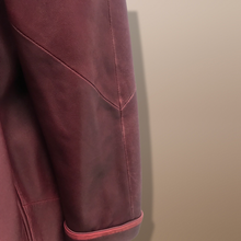 Load image into Gallery viewer, Bergundy Wine Softest Lamb Leather Coat with Deep Red Suede Inlay