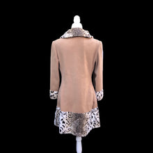 Load image into Gallery viewer, Vintage 60’s Mod Camel Wool Faux Fur Leopard Spotted Print Coat Bondi’s Fifth Ave