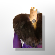 Load image into Gallery viewer, Vintage Women&#39;s New Look 40s Purple Violet Princess Pinup Pinup Coat Full Skirted Massive Fox Fur Film Noir Golden Age Old Hollywood Glamour