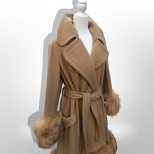 Load image into Gallery viewer, 70’s Vintage Wool Cashmere Sheepskin Shearling Wrap Coat