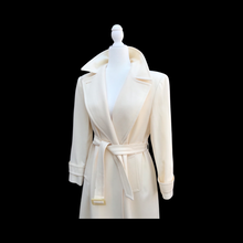 Load image into Gallery viewer, Pendleton White Cream Pure 100% Virgin Wool Belted Fitted and Flared Collared Coat