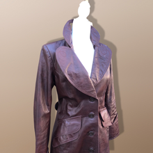 Load image into Gallery viewer, 70’s Vintage Brown Leather Fitted Trench 36” Bust Bagatelle Spy Classic 70’s