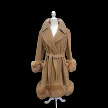 Load image into Gallery viewer, 70’s Vintage Wool Cashmere Sheepskin Shearling Wrap Coat