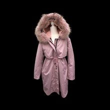 Load image into Gallery viewer, New Pink Mauve Colored Parka Coat Hooded with Fox Fur and  Removable Fur Liner Water and Snow-proof Versatile