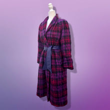Load image into Gallery viewer, Vintage Purple Pink Pure Mohair Wool Plaid Coat