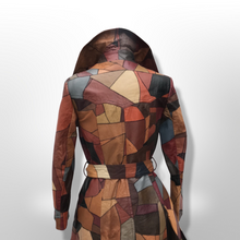 Load image into Gallery viewer, 70’s Iconic Rare Patchwork Leather Coat Trench Spy Studio 54 Original Michael Kors Melania Coat