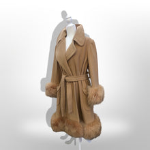 Load image into Gallery viewer, 70’s Vintage Wool Cashmere Sheepskin Shearling Wrap Coat