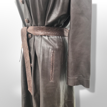 Load image into Gallery viewer, Made in Italy— Italian Lamb Leather Hooded Trench Coat Couture Full Length