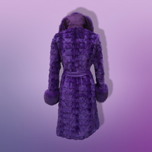 Load image into Gallery viewer, Purple Mink and Fox Fur Coat Winter Couture Perfect for Gift