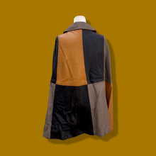 Load image into Gallery viewer, 70’s Mod Leather Color Block Poncho Cape Boho Chic Made in West Germany