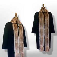 Load image into Gallery viewer, 40s Cashmere Fur Coat Film Noir Deco Tuxedo Honey Mink Coat, S/M/L Puff Shoulder