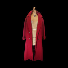 Load image into Gallery viewer, Oversized Red Coat Unisex 80s 90s Vibe Professional Streetwear Relaxed Full Length Wool Blazer Coat M/L/XL Forstmann