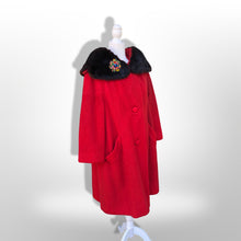 Load image into Gallery viewer, 60’s Vintage LIlli Ann Red Wool Swing Coat with Luxury Collar