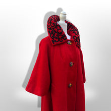 Load image into Gallery viewer, Vintage 60’s Lilli Ann Red Luxury Wool Swing Coat Fall Holiday Valentine’s Day Christmas