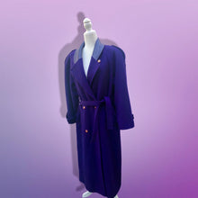 Load image into Gallery viewer, Vintage 90’s Purple London Fog Pure Wool and Leather Career Professional Day and Night Coat