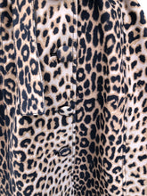 Load image into Gallery viewer, Leopard Print Leather and Fox Fur Trench Fit and Flare Coat