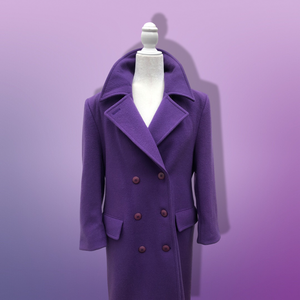 Vintage Purple Pendleton 100% Pure Virgin Wool Double Breasted Straight Fit Career Coat