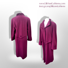 Load image into Gallery viewer, Vintage 80’s 90’s Coat Wool Purple Pink Double Collar Velvet Career Casual Loose Fit Coat