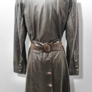 Made in Italy— Italian Lamb Leather Hooded Trench Coat Couture Full Length