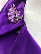 Load image into Gallery viewer, Vintage 70’s Calvin Klein Violet Royal Purple Velvet Full Length Coat Trench Coat Spy Coat