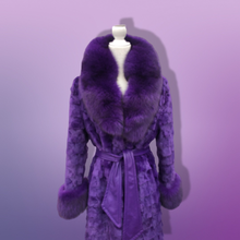 Load image into Gallery viewer, Purple Mink and Fox Fur Coat Winter Couture Perfect for Gift
