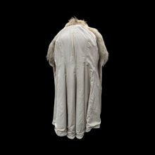 Load image into Gallery viewer, Embroidered Mocha Cream Colored Ombré Sheared Fur Beaver Princess Coat with Crystal Accents Full Skirt and Flared Bell Sleeves Wearable Work of Art One of A Kind