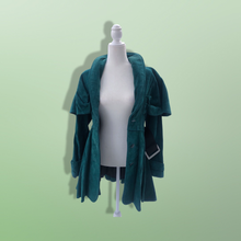 Load image into Gallery viewer, 80’s 90’s Green Suede Cape Coat Jacket Belted and Skirted