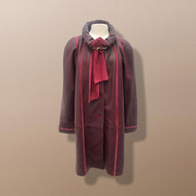 Load image into Gallery viewer, Bergundy Wine Softest Lamb Leather Coat with Deep Red Suede Inlay