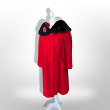 Load image into Gallery viewer, 60’s Vintage LIlli Ann Red Wool Swing Coat with Luxury Collar