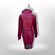 Load image into Gallery viewer, Brand New Deadstock Vintage 90’s Pink Leather Magenta Lace Duster Coat