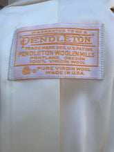 Load image into Gallery viewer, Pendleton White Cream Pure 100% Virgin Wool Belted Fitted and Flared Collared Coat