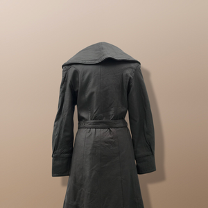 Italian Leather Brown Full Length Leather Coat Fit Flare
