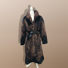 Load image into Gallery viewer, Vintage Chevron Mink Intarsia Coat Patchwork Master Furrier