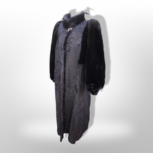 Load image into Gallery viewer, Vintage Couture 80’s Does 40’s Vintage Fur Coat Genuine Broadtail Persian Lamb Sheared Beaver Bishop Sleeve Puff Sleeve Old Glamour Hollywood