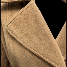 Load image into Gallery viewer, Vintage Pure Camel Hair Wool Coat Career Minimalist