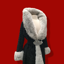Load image into Gallery viewer, Lilli Ann Black and White Faux Fur Princess Coat Fall Winter Holiday