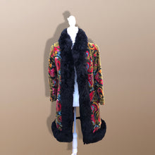 Load image into Gallery viewer, Vintage 70’s Coat Tapestry Needlepoint Carpet Haight Ashbury Boho Hippy Chic
