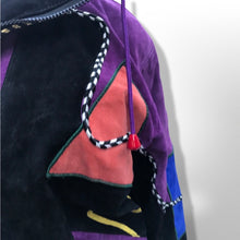 Load image into Gallery viewer, 80’s 90’s Suede Colorful “In Living Color” Saved by the Bell era Bomber Jacket Coat