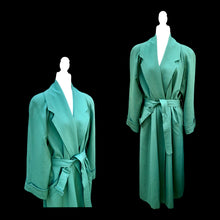Load image into Gallery viewer, Vintage 80’s 90’s Green Jones New York Wool Trench Spy Full Length Coat Flexible Size